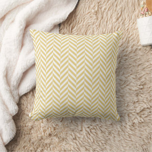 Modern Yellow Chevron Herringbone Pattern Cushion