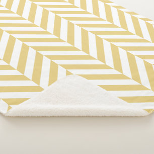 Modern Yellow Chevron Herringbone Pattern Sherpa Blanket