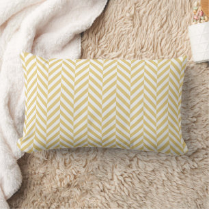 Modern Yellow Chevron Herringbone Pattern Throw Pi Lumbar Cushion