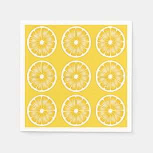 Modern Yellow Citrus Lemon Slice Napkin