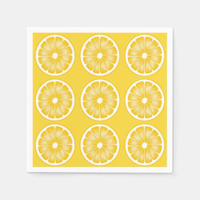 Modern Yellow Citrus Lemon Slice   Napkin (Front)