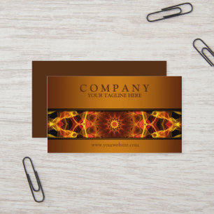 modern Yellow Crocus mandala brown Business Card
