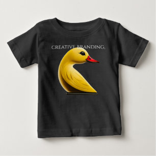 Modern Yellow Duck Lamp Logo – Minimalist Creative Baby T-Shirt