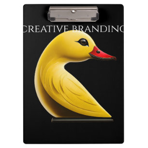 Modern Yellow Duck Lamp Logo – Minimalist Creative Clipboard