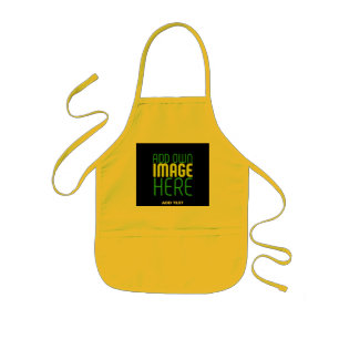 MODERN YELLOW EDITABLE BLACK IMAGE TEXT TEMPLATE KIDS APRON