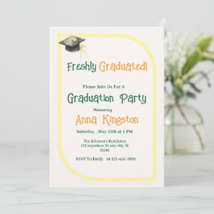 Modern Yellow elegant Graduation Invitation