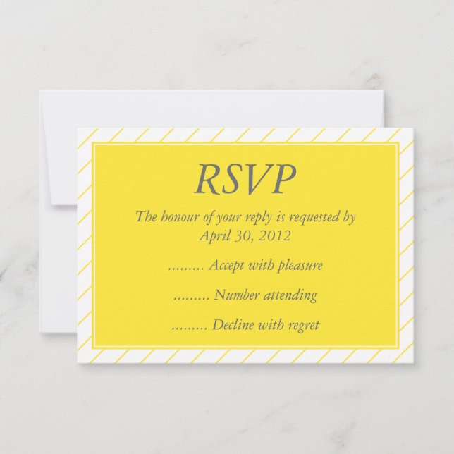 Modern Yellow Event Reply, RSVP or Response Cards (Front)