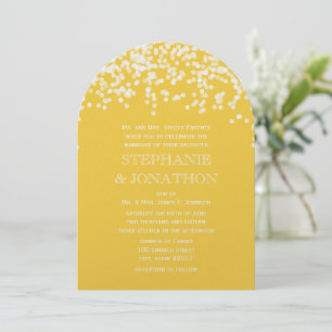 Modern Yellow Falling Petals Wedding Invitations
