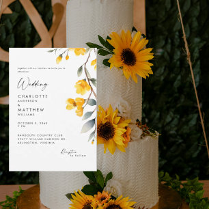 Modern Yellow Floral Together With Wedding  Invitation