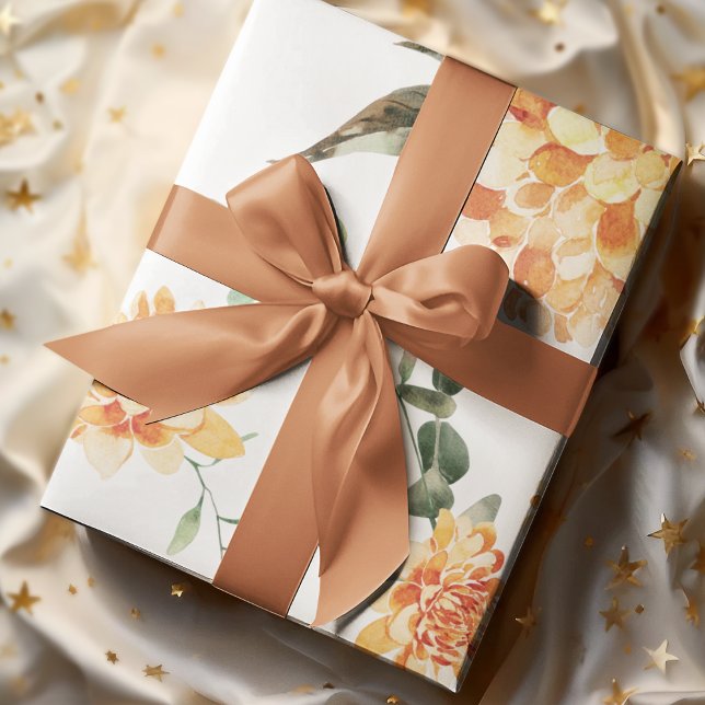 Modern Yellow Flowers Pattern Wrapping Paper (Creator Uploaded)
