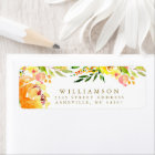 Modern Yellow Flowers Watercolor Return Address 