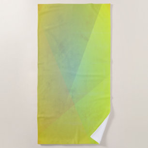 Modern Yellow Geometric Gradation Beach Towel