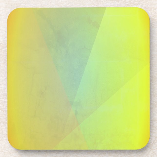 Modern Yellow Geometric Gradation Coaster (Front)