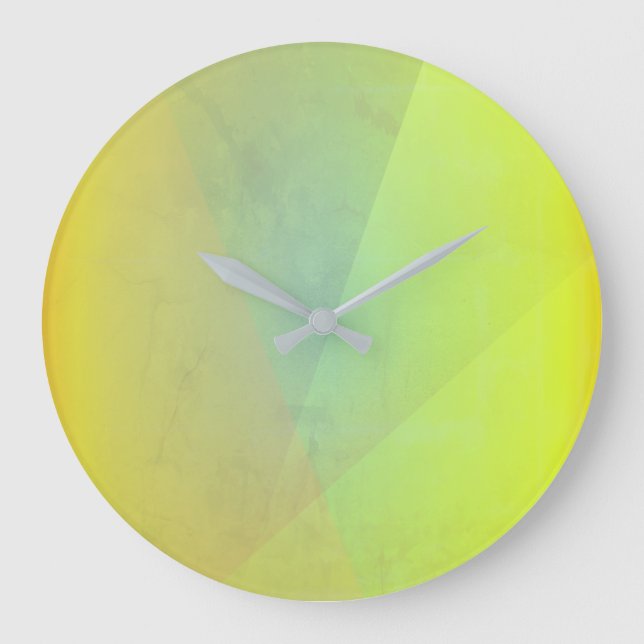 Modern Yellow Geometric Gradation Large Clock (Front)