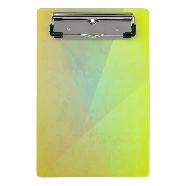 Modern Yellow Geometric Gradation Mini Clipboard (Front)