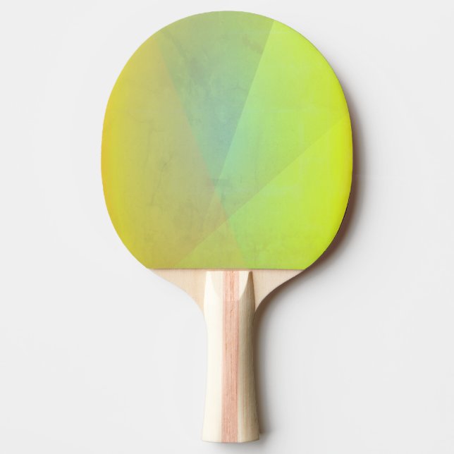 Modern Yellow Geometric Gradation Ping Pong Paddle (Front)