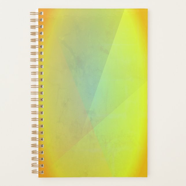 Modern Yellow Geometric Gradation Planner (Front)