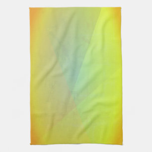Modern Yellow Geometric Gradation Tea Towel