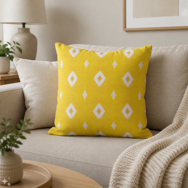 Modern Yellow Geometric Pattern Cushion (Creator Uploaded)