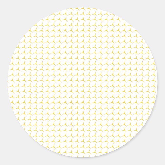 Modern Yellow Geometric Pattern Round Stickers (Front)