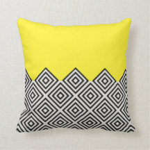 Modern Yellow Geometric Throw Pillow
