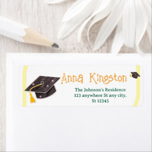 Modern Yellow Graduation Return Address Labels