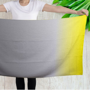 modern yellow gray  ombré bath towel set