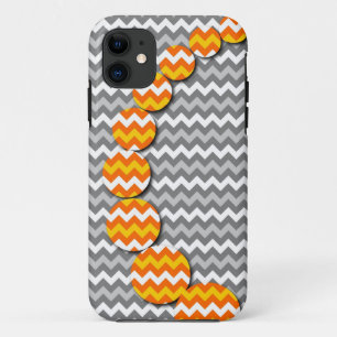 Modern Yellow Grey Chevron Zigzag Pattern iPhone 11 Case