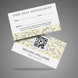 Modern Yellow & Grey Geometric Appointment Card