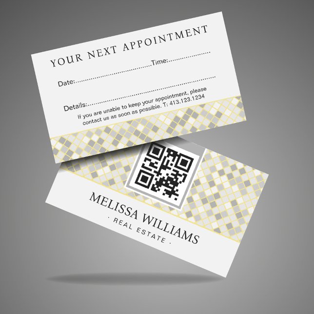 Modern Yellow & Grey Geometric Appointment Card (Creator Uploaded)