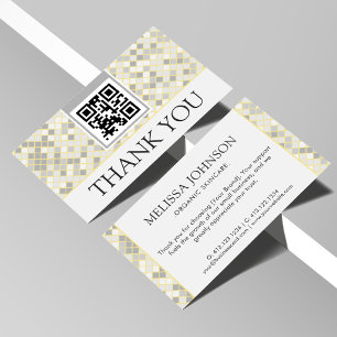 Modern Yellow & Grey Geometric Business Thank You Enclosure Card
