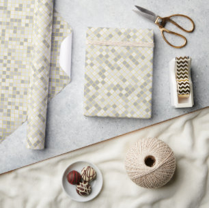 Modern Yellow & Grey Geometric Diamond  Wrapping Paper