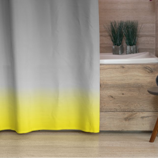 modern yellow grey  ombré shower curtain (Creator Uploaded)