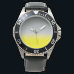 modern yellow grey  ombré Watch<br><div class="desc">Yellow-grey ombré in a contemporary style .Watch for those who enjoy abstract art. You may now personalise it with your monogram, text, logo, or other design elements. Alma Wad created the original artwork. __________________ Yellow is associated with the sign of Gemini in the Western astrology . You can consider this...</div>