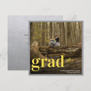 Modern Yellow & Grey   Simple Graduation Photo