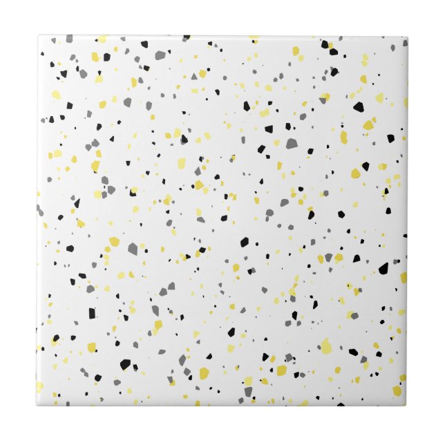 Modern Yellow Grey Terrazzo Ceramic Tile (Front)