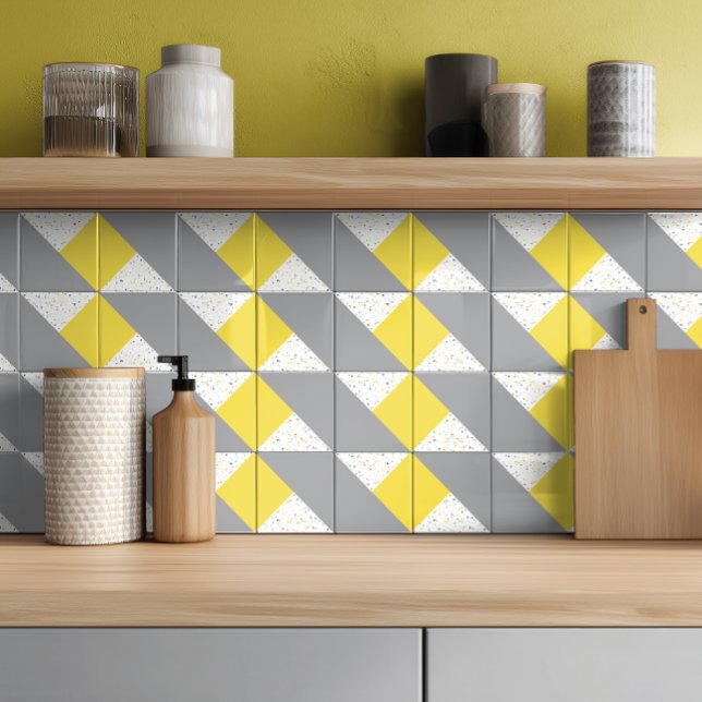 Modern Yellow Grey Terrazzo Ceramic Tile (Creator Uploaded)