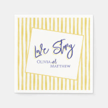 Modern Yellow Hand Written Pinstripe Italy Wedding