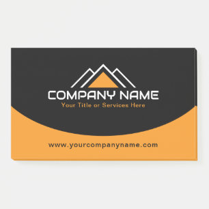 Modern Yellow House Logo Roof Construction Post-it Notes