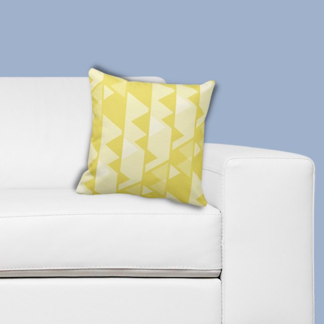 Modern Yellow Jagged Irregular Pattern Cushion (Modern Yellow Jagged Irregular Pattern Throw Pillow)