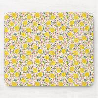 Modern Yellow Lemons with Pink Floral