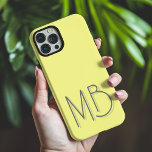 Modern Yellow Monogram Initials Contemporary iPhone 16 Pro Max Case<br><div class="desc">Modern Yellow Monogram Initials Contemporary Phone 16 Pro Max Cases features a your custom personalised monogram in modern script typography. Perfect for family and friends for birthdays,  Christmas,  holidays,  Mother's Day,  Father's Day and more. Designed by ©2024 Evco Holidays www.zazzle.com/store/evcoholidays</div>