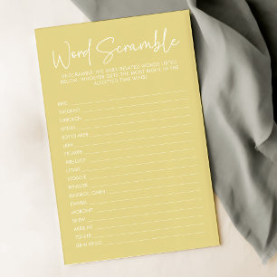 Modern Yellow Oh Baby Simple Word Scramble Game