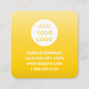 Modern Yellow Ombre Gradient Custom Logo QR Code Square Business Card