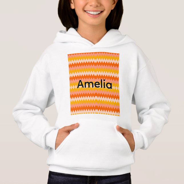 Modern Yellow, Orange & White Zig Zag Pattern (Front)