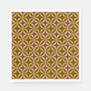 Modern Yellow Pattern Retro Typography Wedding   Napkin
