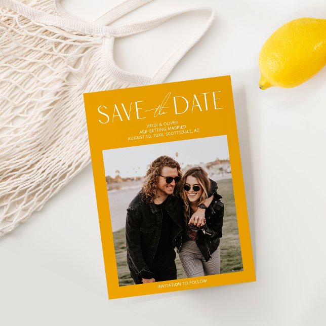 Modern Yellow Photo Wedding Save the Date  (Creator Uploaded)