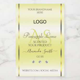 Modern Yellow Product Labels Jewels Monogram Logo