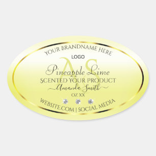 Modern Yellow Product Labels Jewels Monogram Logo