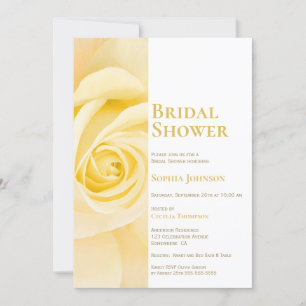 Modern Yellow Rose Bridal Shower Invitation